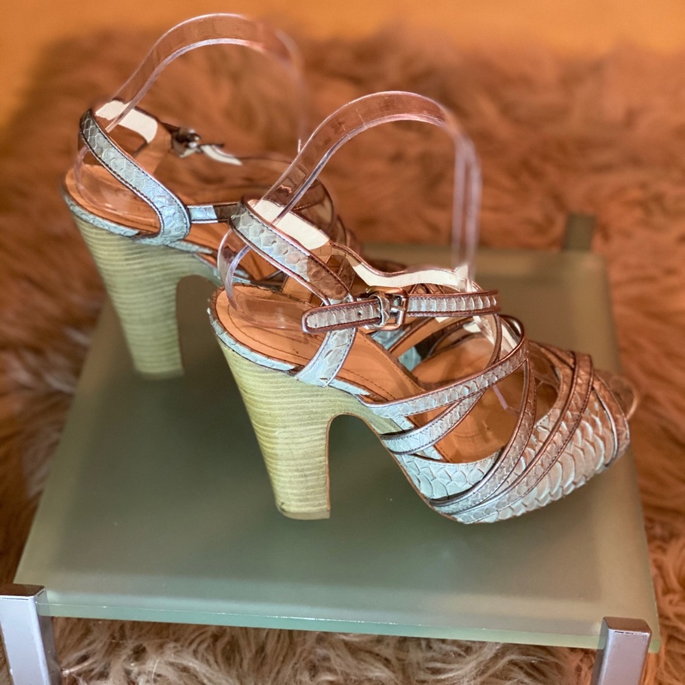 Coach Python Metallic Gray Sandal - Picture 10 of 10